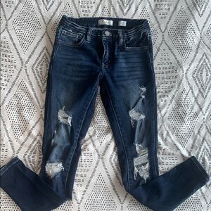 Kancan Dark Blue Distressed Women's Jeans size 25